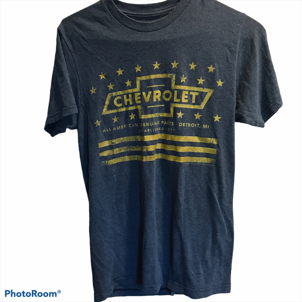 Chevrolet Graphic T-Shirt Small Dark Gray Excellent Vintage Logo Detroit MI